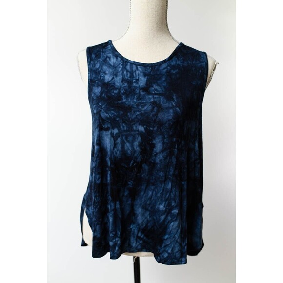 Ever Sassy Blue tie-dye tank top and open cardigan 2 piece set Small - Picture 2 of 9